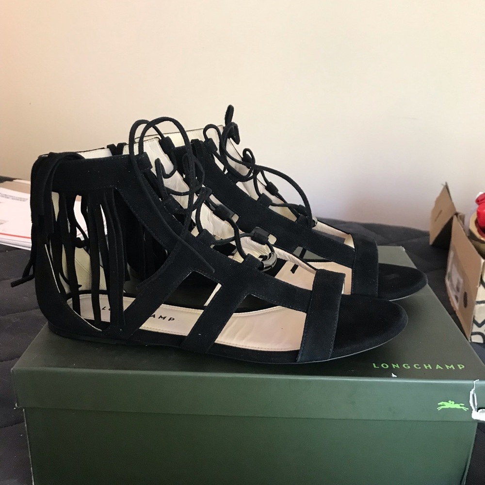 Longchamp suede sandals size 10 NWT